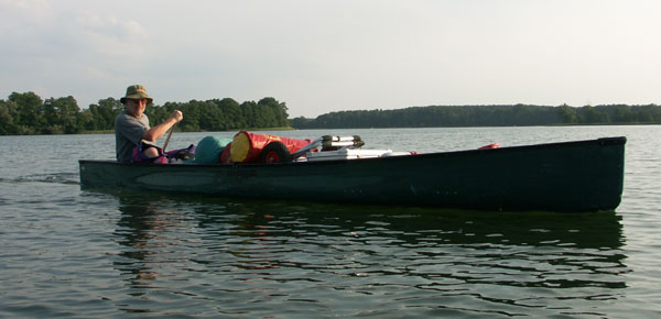 Rolf im Clipper von Western Canoeing auf dem Pälitzsee