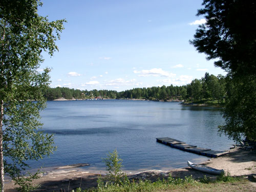 Blick vom Campingplatz nach Lennartsfors