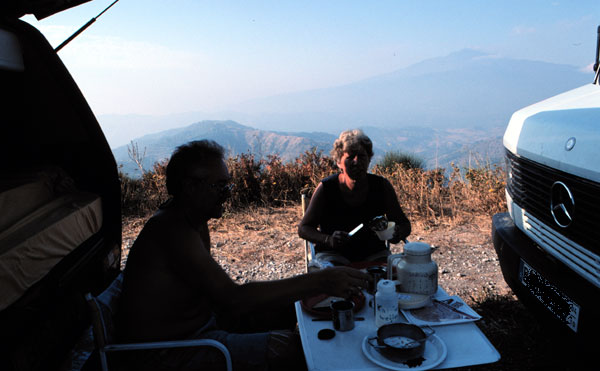 Frühstück mit Blick auf den Ätna